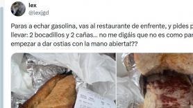 Para a echar gasolina, va al restaurante a pedir dos bocadillos y dos cañas y lo que le cobran asusta