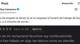 Un cliente va a un restaurante, no le atienden al faltar tres minutos para cerrar y le lanzan una réplica digna de debate