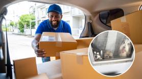 El repartidor que durante 3 años fotografió a los perros de una clienta en cada entrega les dedicó su último día de trabajo: "Verles en la puerta siempre me alegraba los días más largos