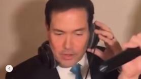 Marco Rubio, jefe de la diplomacia de Trump, dándolo todo como DJ en una boda