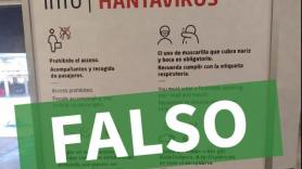 Aena desmiente que se haya colocado este cartel sobre el hantavirus en un aeropuerto de Tenerife