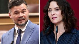 Preguntan a Rufián por un trabajo en el debería acabar Ayuso tras la política: su respuesta, directa a donde más duele