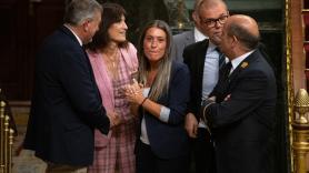 Nogueras coge la mano de León XIV para pedirle en inglés que hable catalán en Barcelona