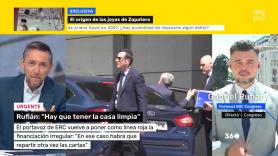 Gabriel Rufián deja sin palabras a Javier Ruiz tras preguntarle si va a dejar ERC