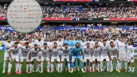 Irán deja un mensaje en el vestuario tras empatar con Bélgica en el que hay dos hashtags: #168 y #minab