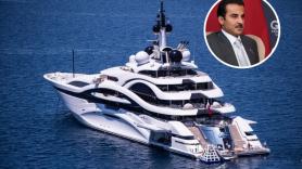 Solo la pintura cuesta 13 millones de euros: el emir de Qatar manda renovar su megayate de 123 metros que tiene 18 suites, cine, spa y hasta su propio helipuerto