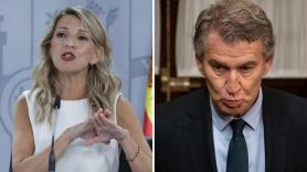 Yolanda Díaz reacciona contundente a las palabras de Feijóo sobre las bajas laborales: "Le inhabilitan para gobernar España"