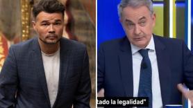 Preguntan a Gabriel Rufián por la entrevista a Zapatero y responde contundente: "Un regalo de cortesía es una cesta de Navidad"