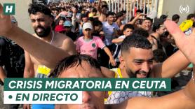 Entrada masiva de migrantes por el Tarajal, vídeo en directo