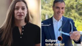 Ester Muñoz critica un vídeo de Sánchez sobre el eclipse diciendo que es para no hablar de Ceuta y la pillan: es de hace más de un mes