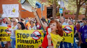 Ione Belarra, en la protesta contra la F1 en Madring: "Este es un modelo que hace esta ciudad invivible porque están construyéndola para los turistas"