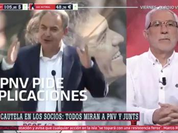 Llamazares en Al Rojo Vivo con Zapatero de fondo