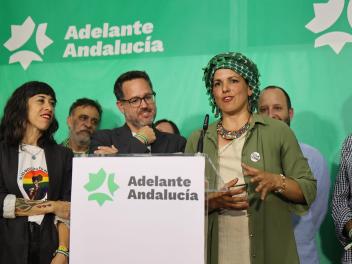 Teresa Rodríguez este domingo tras las elecciones andaluzas.