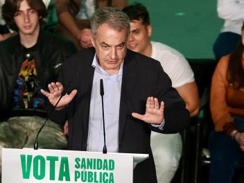 José Luis Rodríguez Zapatero, en un mitin reciente del PSOE-A durante la campaña
