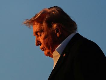 El presidente de Estados Unidos, Donald Trump, a su llegada a la base conjunta Andrews, el 3 de mayo de 2026.