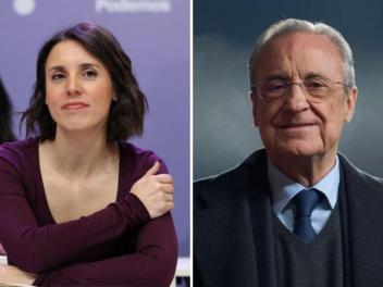 Irene Montero, en una imagen de archivo, junto a Florentino Pérez