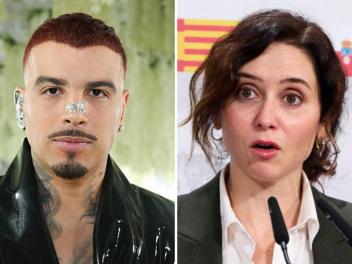 Fotomontaje de Rauw Alejandro e Isabel Díaz Ayuso.