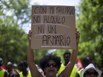 Manifestación por la vivienda en Madrid.