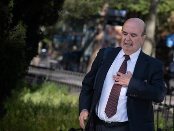 MADRID, SPAIN - APRIL 16: The former vice-president of the Junta de Andalucia, Gaspar Zarrias, on his arrival to testify as a witness in the trial of the 'Leire Diez' case, in the Plaza Castilla courts, on 16 April, 2026 in Madrid, Spain. The head judge of Madrid's Court of Instruction Number 9, Arturo Zamarriego, who is investigating former PSOE member Leire Diez for allegedly seeking information against judges, prosecutors and civil guards in exchange for favours, has called Gaspar Zarrias as a witness in the case in which he is investigating whether Diez, businessman Javier Perez Dolset and journalist Pere Rusiñol allegedly committed crimes of influence peddling and bribery. (Photo By Fernando Sanchez/Europa Press via Getty Images)