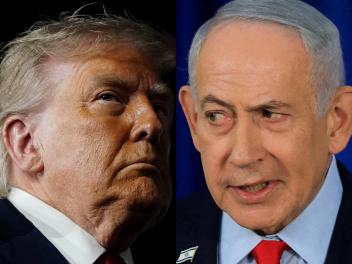 El presidente de EEUU, Donald Trump, y el primer ministro de Israel, Benjamin Netanyahu, en sendas imágenes de archivo.