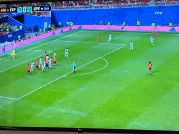 Foto de la una tele con el España-Cabo Verde