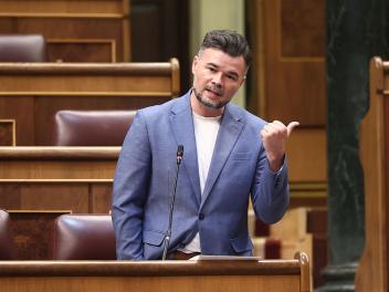 Gabriel Rufián en la sesión plenaria en el Congreso de los Diputados.