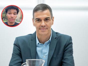 Fotomontaje del francés Nathan y Pedro Sánchez.