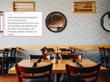 Montaje de una reseña homófoba a un restaurante.
