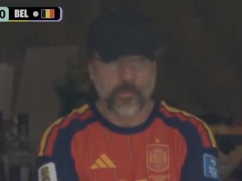 Javier Bardem, en el España-Bélgica.