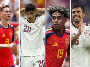 Jugadores de la selección española en el Mundial
