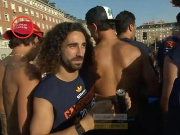 Ferran Torres, Cucurella y compañía en la rua de la celebración del Mundial.