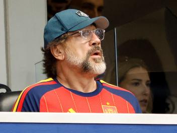 Javier Bardem, en un partido de España.