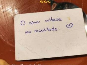 Nota que han dejado en un restaurante
