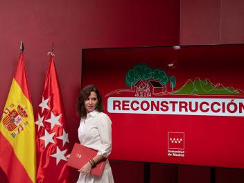 MADRID, SPAIN - JULY 29: The President of the Community of Madrid, Isabel Diaz Ayuso, during an extraordinary meeting of the Governing Council of the Community of Madrid, at the Real Casa de Correos, on 29 July, 2026 in Madrid, Spain. The meeting, which was convened on an extraordinary basis, aims to assess the situation and determine the measures to be taken to aid the recovery of the municipalities affected by the major fire in the Sierra Oeste.[**********][**********]. (Photo By Fernando Sanchez/Europa Press via Getty Images)