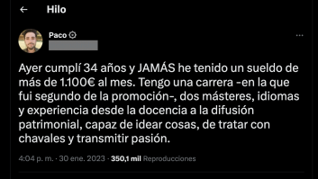 El hilo que triunfa en Twitter y retrata la precariedad laboral en España