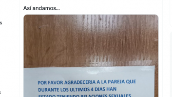 El cartel contra unos vecinos que tienen "relaciones sexuales fuera de lo normal" arrasa en Twitter