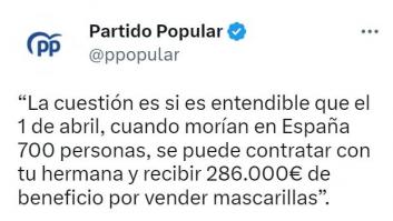 Se cumple el primer aniversario de este tuit del PP y mucha gente no duda en volver a hablar de él