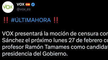 Publican una foto para anunciar la moción de censura de Vox y en Twitter es muy, pero muy, comentada