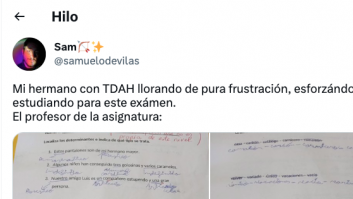 Indignación total con el comentario que un profesor ha puesto en un examen a un alumno con TDAH