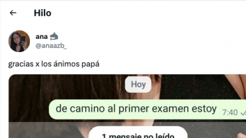 Le dice a su padre que va camino de un examen y la respuesta de él es LEGENDARIA