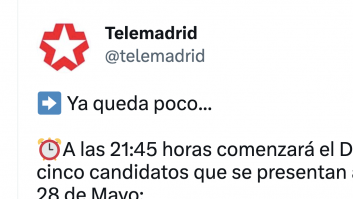 Telemadrid indigna con lo que ha hecho horas antes del debate de candidatos con Ayuso: "Vergonzoso"