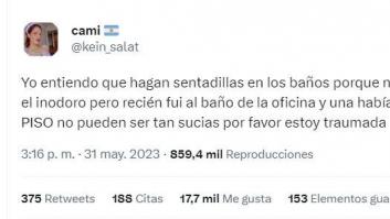 Una usuaria de Twitter cuenta indignada lo que ha pasado en los baños de su oficina: no es para menos