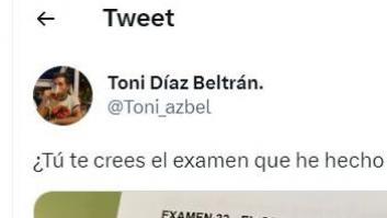 Un profesor muestra el examen que le ha puesto a sus alumnos: se intuye de quién es (muy) fan