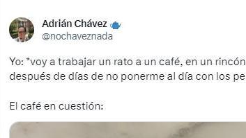 Se va a una cafetería a trabajar con el ordenador y un mensaje se lo impide: tiene mucha tela