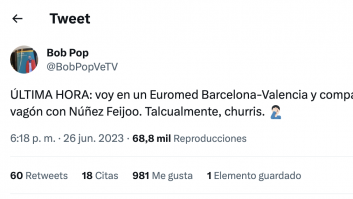Bob Pop comparte vagón de tren con Feijóo, oye las conversaciones que tiene y las acaba contando