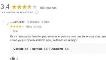 La respuesta de un restaurante chino de Cádiz a esta reseña es de 10: 12.000 me gusta y subiendo