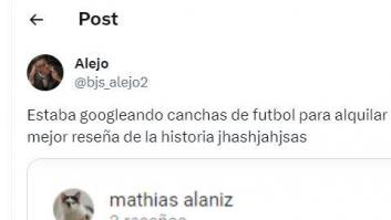 Busca un campo de fútbol para alquilar y se encuentra "la mejor reseña de la historia": sí, lo es