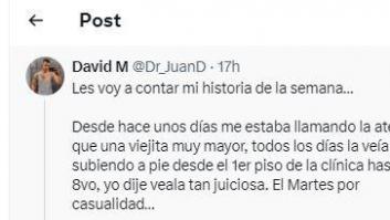 Un médico emociona al contar lo ocurrido con una persona mayor en la clínica: bravo por él y por ella