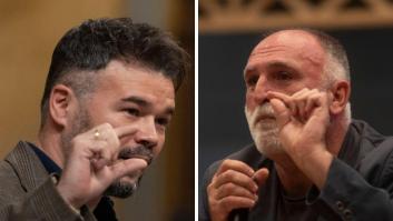 Rufián lanza este mensaje sobre José Andrés sin citarlo expresamente y hay miles de reacciones