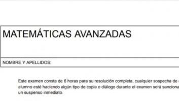 El examen de matemáticas que deja fritas a miles de personas: solo una pregunta y vale 10 puntos